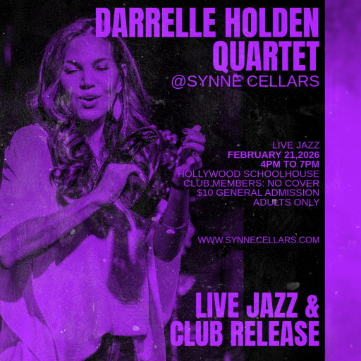 Live jazz at Synne Cellars with Darrelle Holden Quartet February 21, 2026