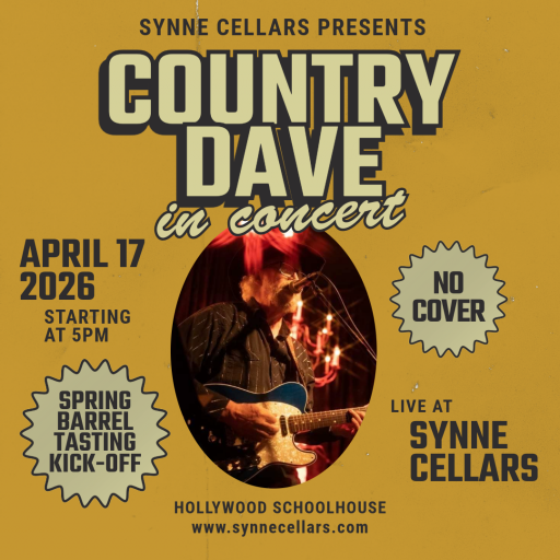 Live Music Country Dave at Synne Cellars on April 17, 2026
