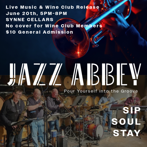 Jazz Abbey live at Synne Cellars on June 20, 2026 at 5pm