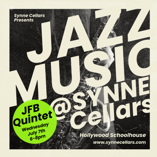 Live Jazz by JFB Quintet at Synne Cellars on July 7.