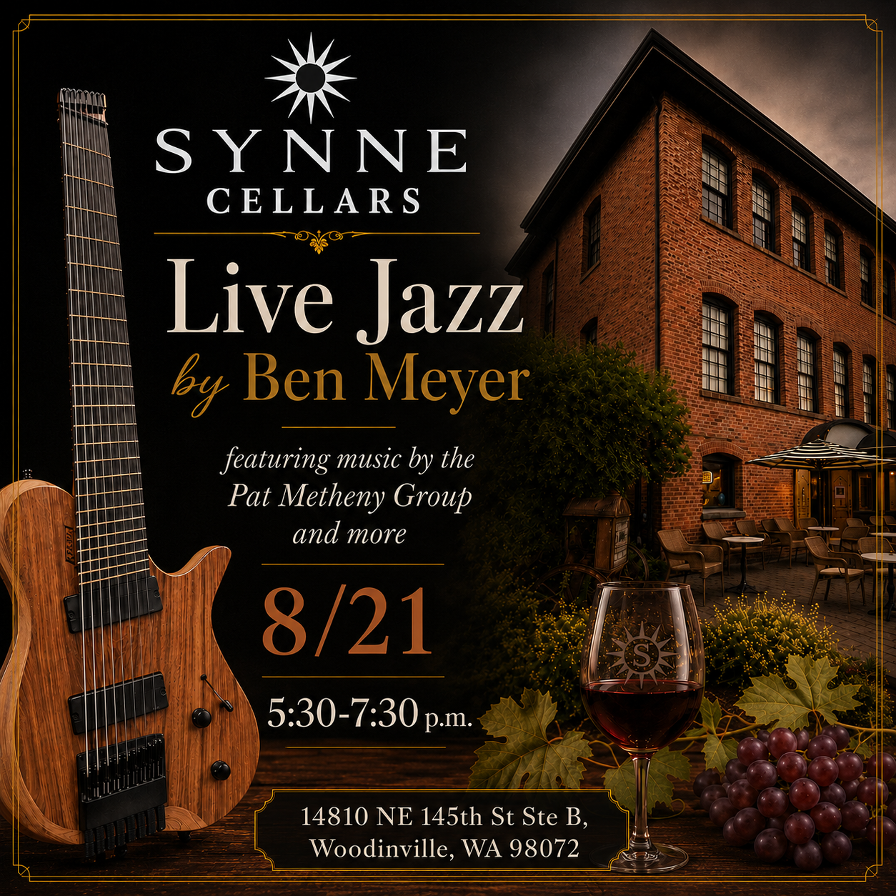 Ben Meyer live Jazz at Synne Cellars on August 21